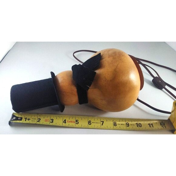 Rustic Handcrafted Gourd Snowman Lamp by Meadow Brook Gourds With Black Felt Top - Picture 13 of 15